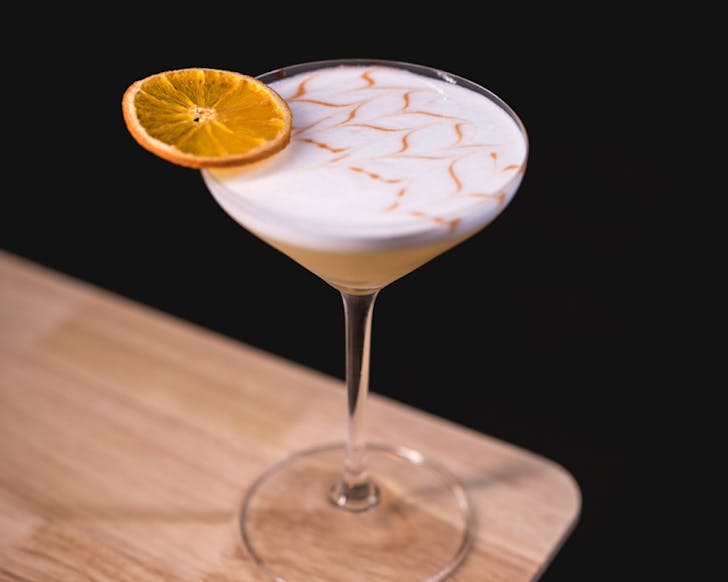 A stunning spin on a whisky sour at Little Blackwood, the best bar in Queenstown. 