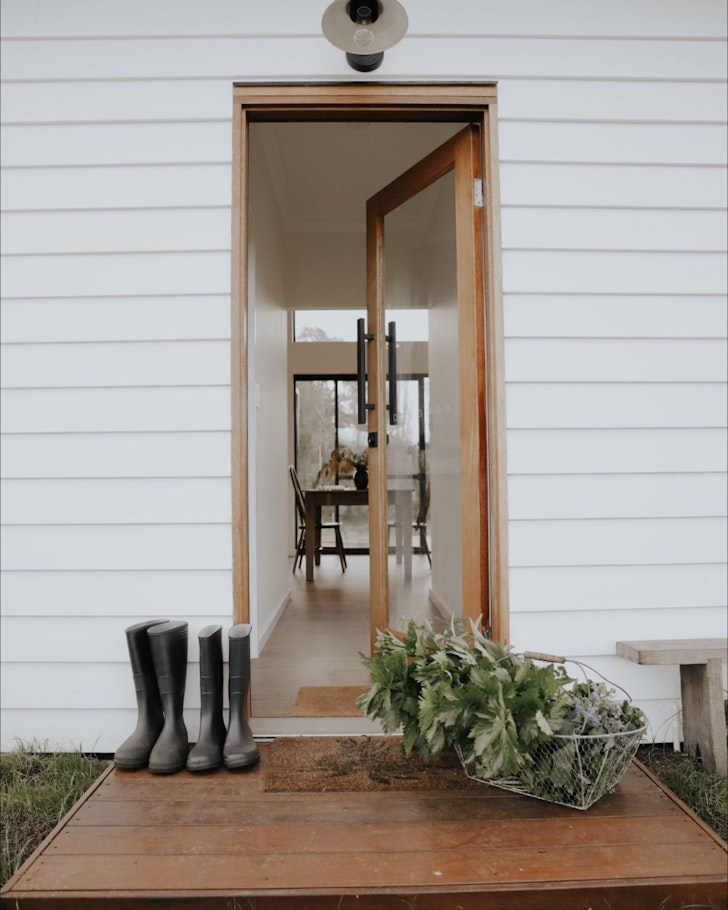 The front door at Little Hop House one of the best WA farm stays