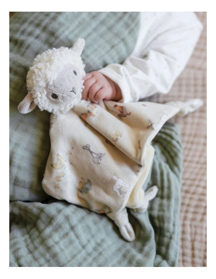 Little Linen Company Farmyard Lamb Lovie/Comforter 