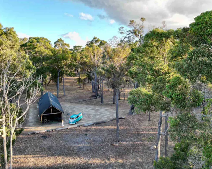 An aerial view of Littlewood Chalet one of the best WA Airbnb stays