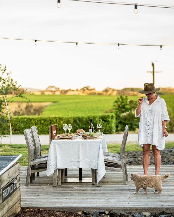 A table with a view at Loft House at Heifer Station best accommodation Orange, NSW