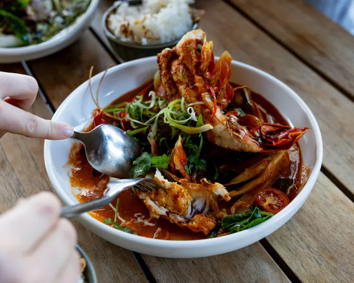 A bowl of warming curry at Lontara + Bayside Bar.