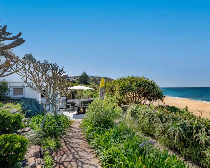 A view of Loulou Beach House right next to the beach. It's some of the best Central Coast accommodation