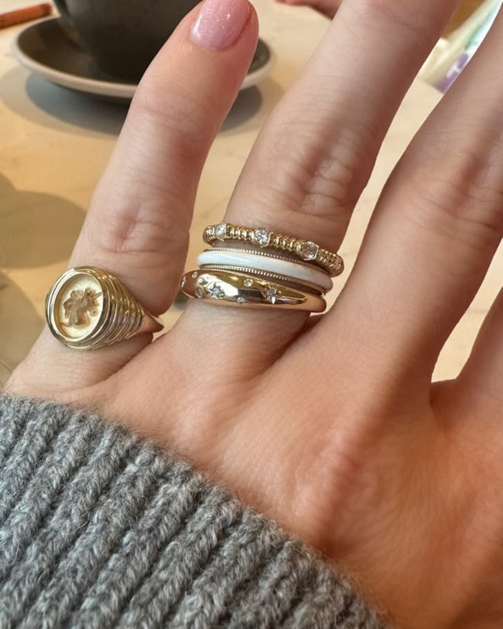 I spy a unicorn signet ring from Lulu's Collective. 