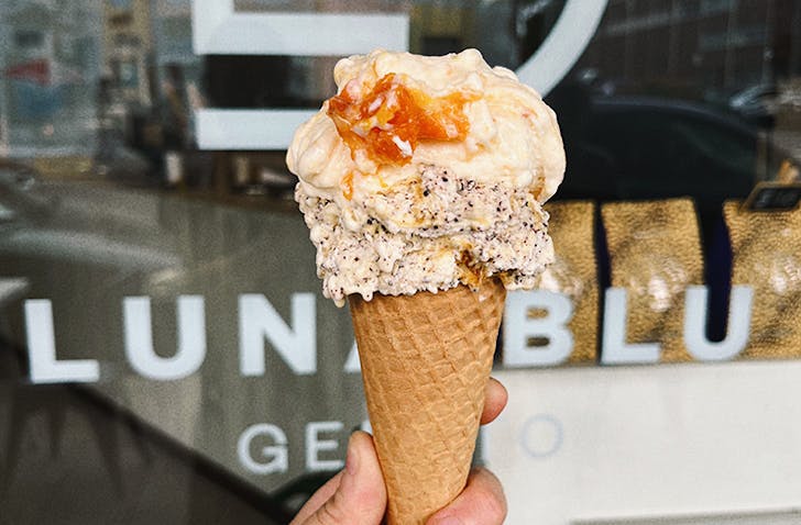 A person holding an ice cream outside one of the best gelato Melbourne has to offer.