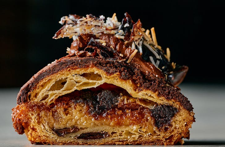 A delicious looking croissant from Lune. It's their rendition of a hedgehog slice, in a twice baked croissant. It's available nation-wide from July 1.