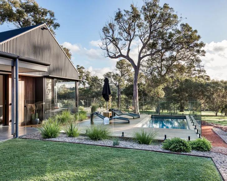 The outdoor pool at Luxury Couple’s Escape best Dunsborough Airbnbs