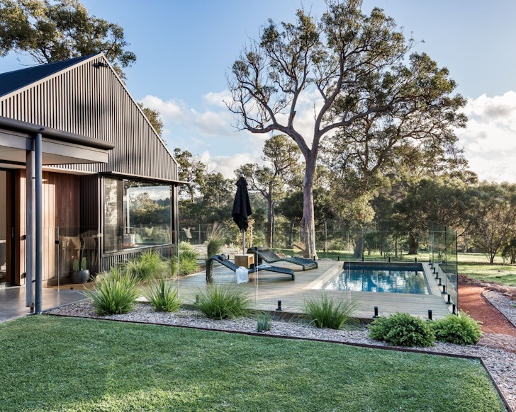 The outdoor pool at Luxury Couple’s Escape best Dunsborough Airbnbs
