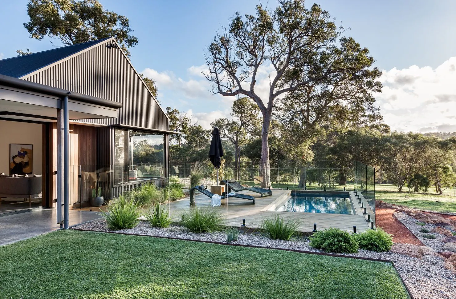 The outdoor pool at Luxury Couple’s Escape best Dunsborough Airbnbs