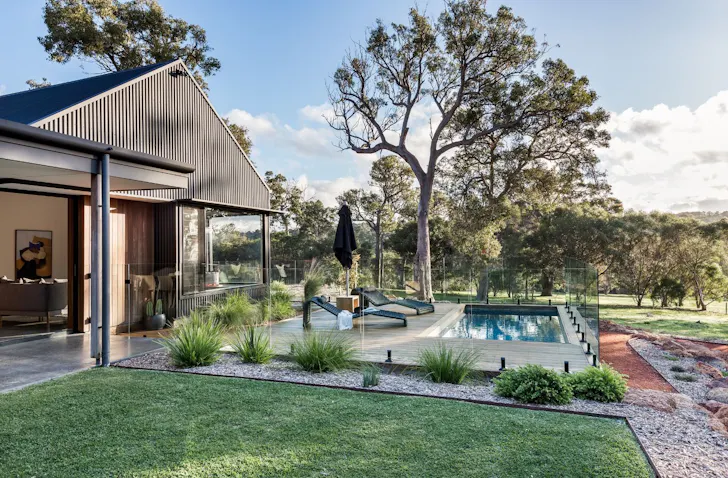 The outdoor pool at Luxury Couple’s Escape best Dunsborough Airbnbs