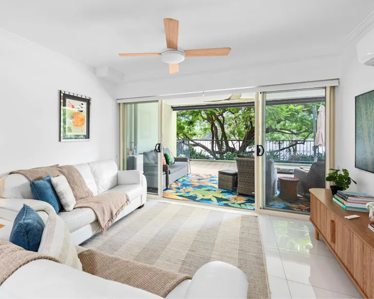 The lounge with a water view at Luxury Riverfront best Brisbane Airbnbs