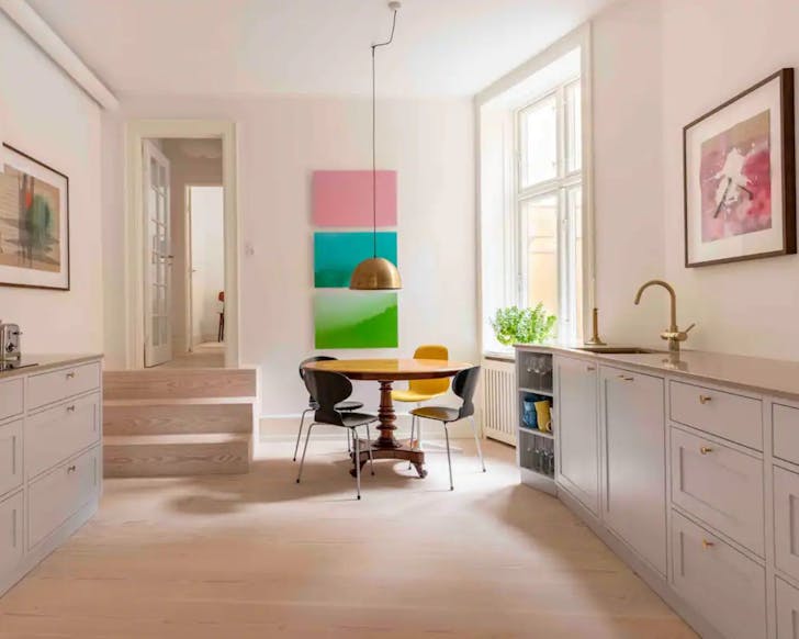 The kitchen of the Luxury Suite one of the best Airbnbs in Copenhagen