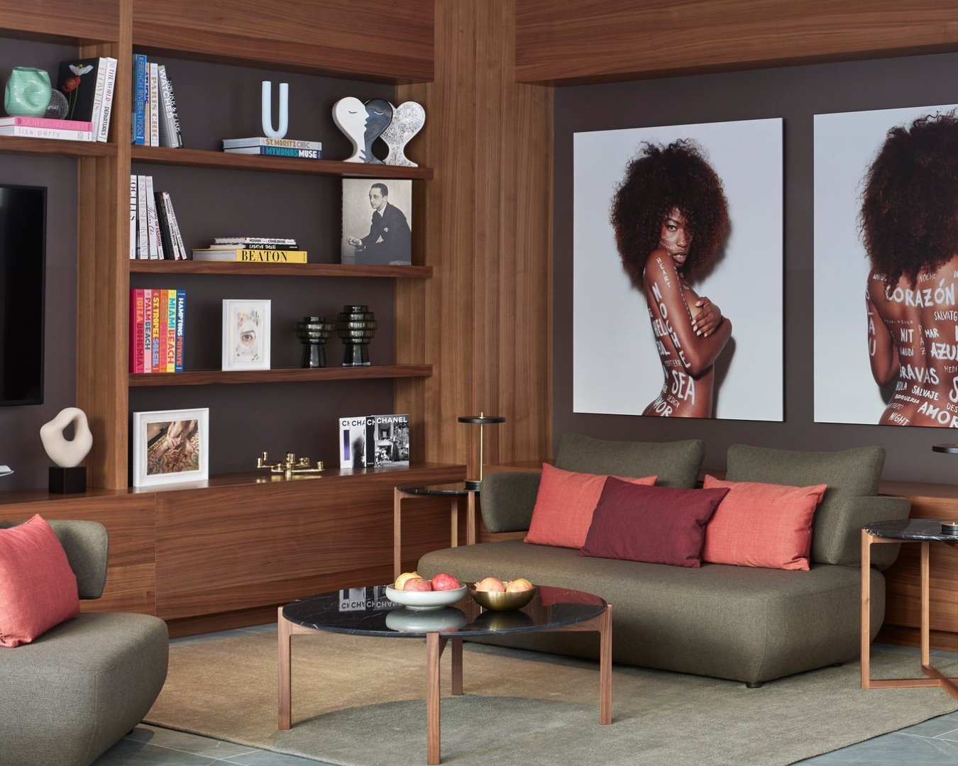 The design-savvy reception area at ME Barcelona.