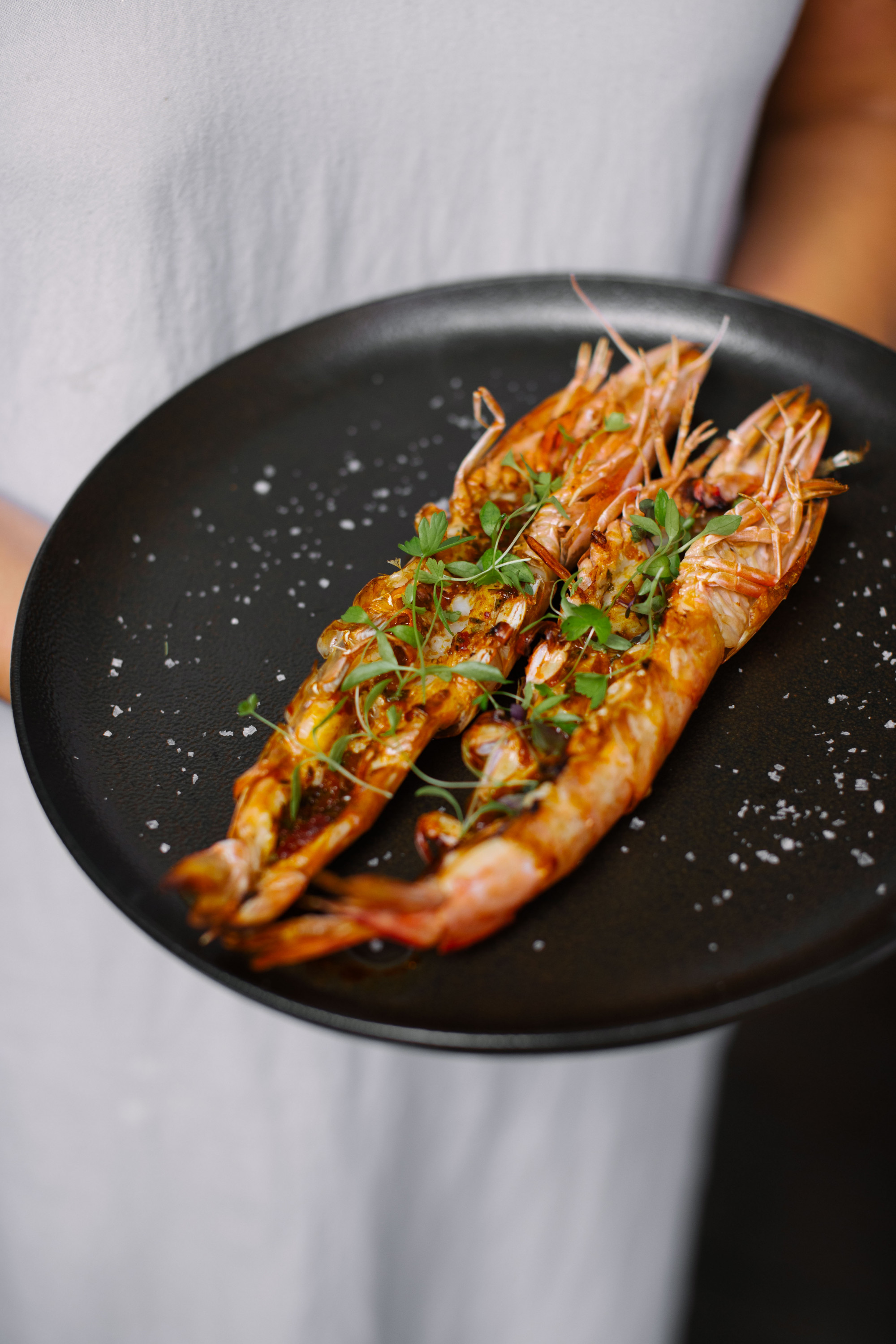 a plate of prawns