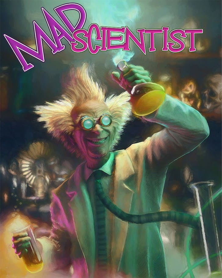 The Mad Scientist looks creepy at Escape Rooms Christchurch, one of the best escape rooms in Christchurch.