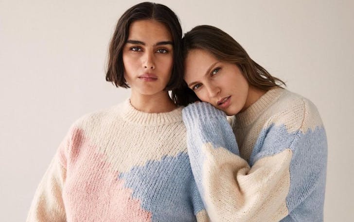 models wearing fluffy jumpers