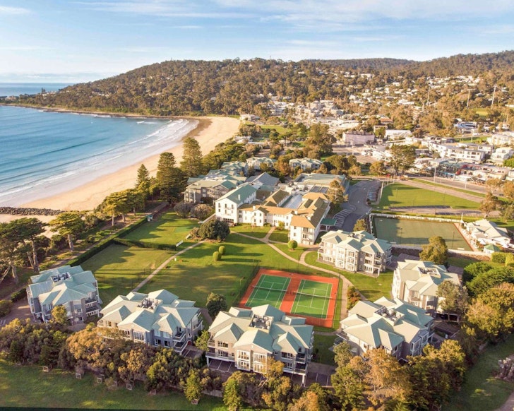 An aerial view of Mantra Lorne one of the best Lorne accommodation options