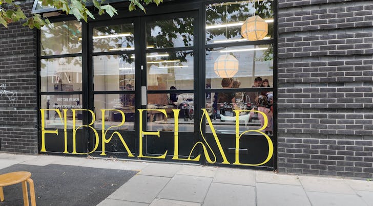 Exterior of fashion workshop.