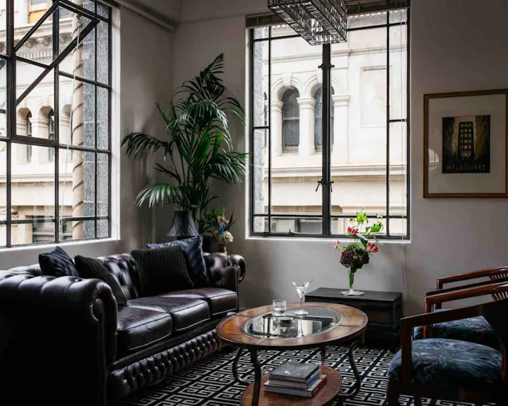 A view of the living space at Martini Suite one of the best Airbnbs Victoria
