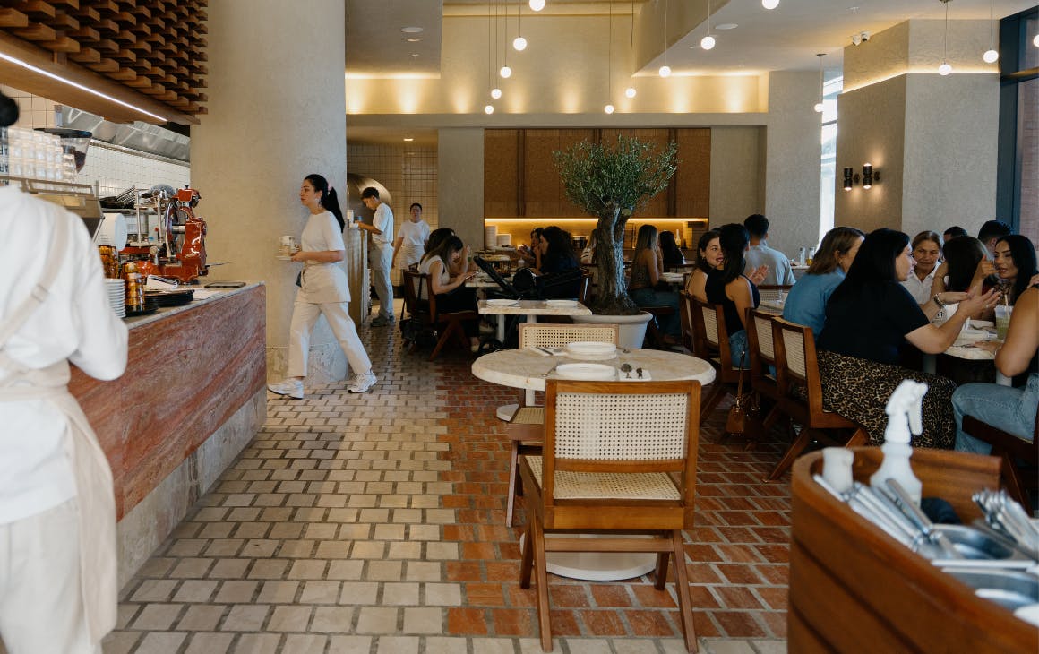 The interior of Iftar Lebanese restaurant.