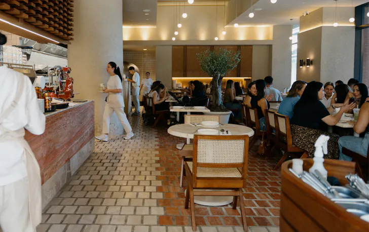 The interior of Iftar Lebanese restaurant.