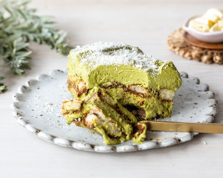 A slice of Matcha Tiramisu at Italian Street Kitchen