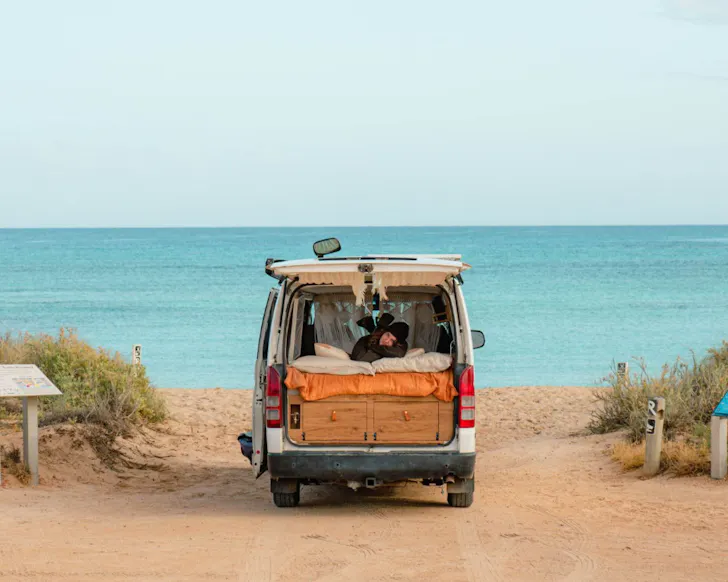 An exterior view of Maverick best couples camervan hire Perth WA