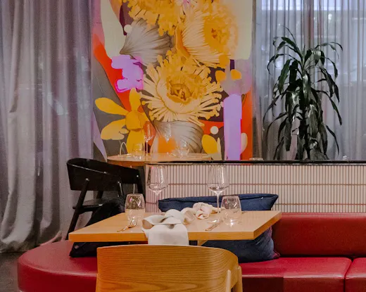 Mews' modern dining room in Brisbane's Howard Smith Wharves
