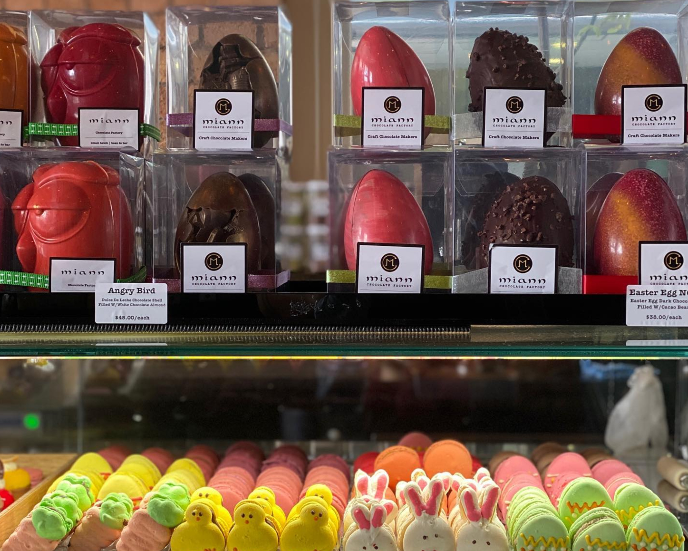 A chiller cabinet piled high with Easter treats at MIann.