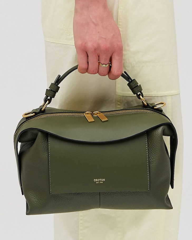 The Oroton Mica Bowler Bag in khaki, one of the best gifts for her
