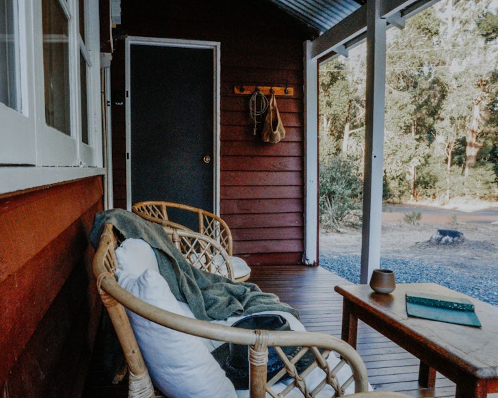 The verandah at Millars by the Lake best Airbnbs outdoor baths WA