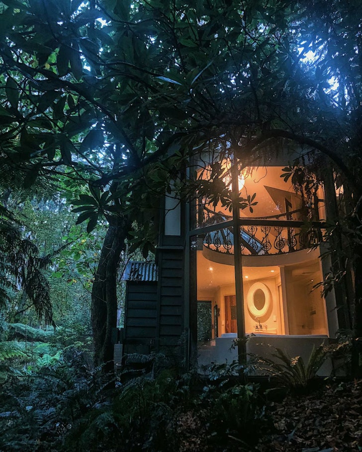 A view of Mimosa Spa House with its winding staircase, one of the best romantic getaways in Australia