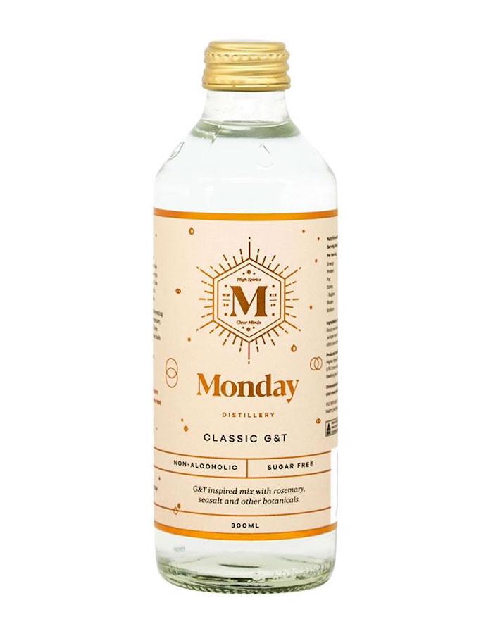 Bottle Of Monday Distillery's Non-Alcoholic G&T