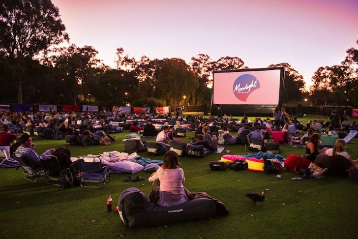 Moonlight Cinemas in Kings Park at sunset