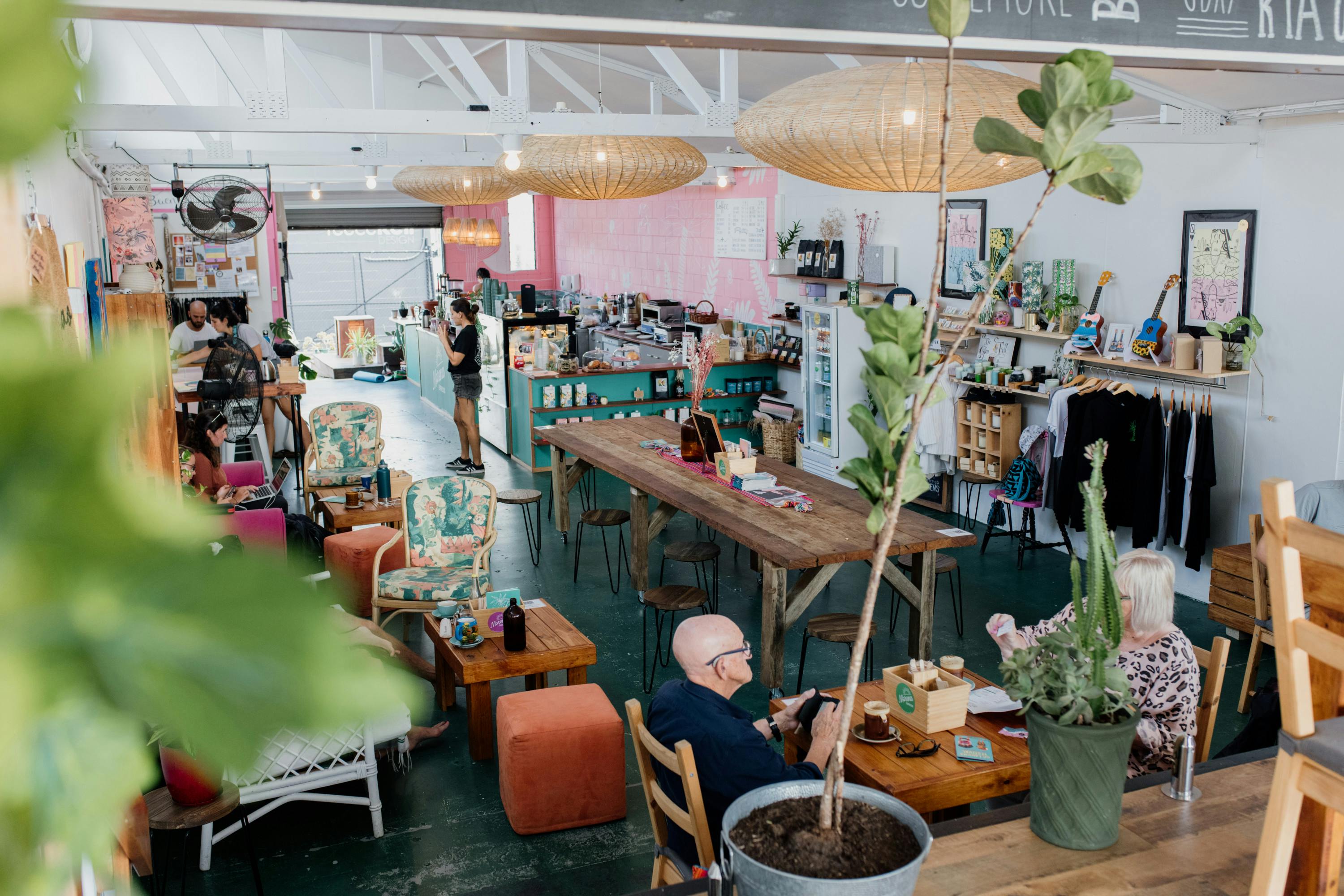 the quirky interior of a cafe