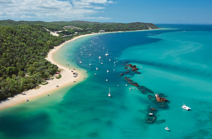 an aerial view of moreton island