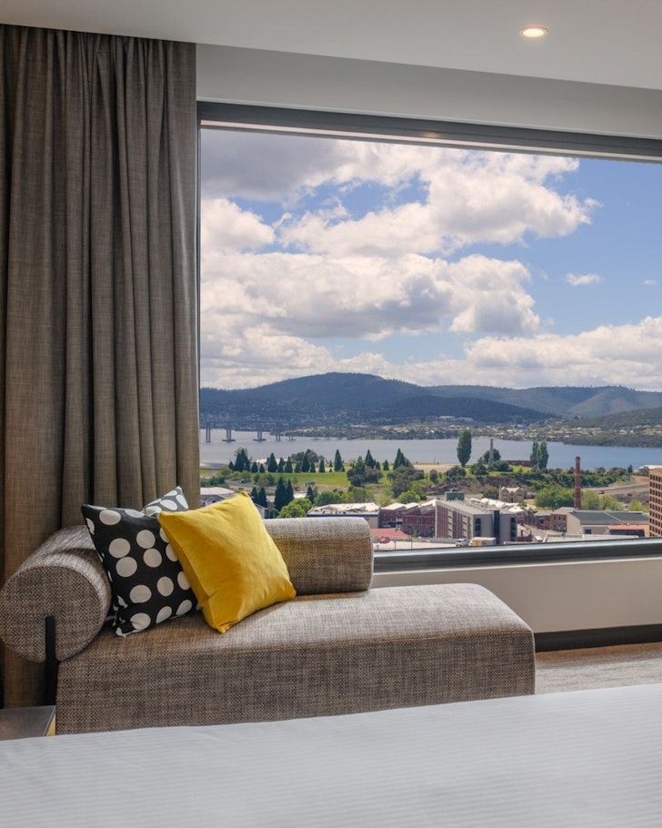 A view from a room at Mövenpick Hotel Hobart one of the best Hobart hotels