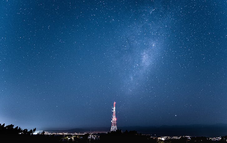 The stars from Mt Victoria Lookout right in the centre of Wellington.