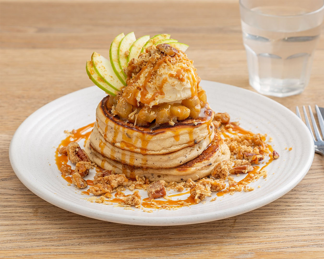 A beautiful pancake stack at Neo Eatery, one of the best places for breakfast in Wellington.