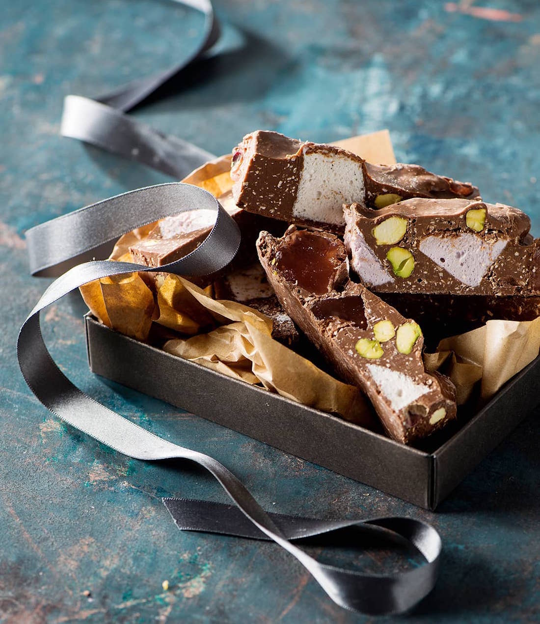 Rocky road chocolate from New Farm Confectionery. 