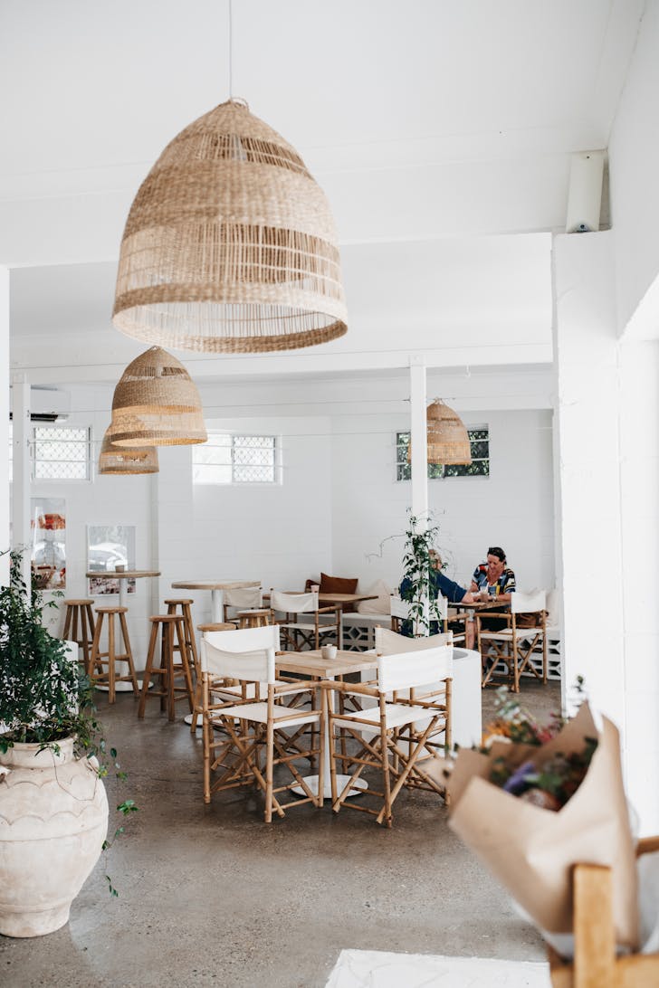 the beautiful interior of a cafe