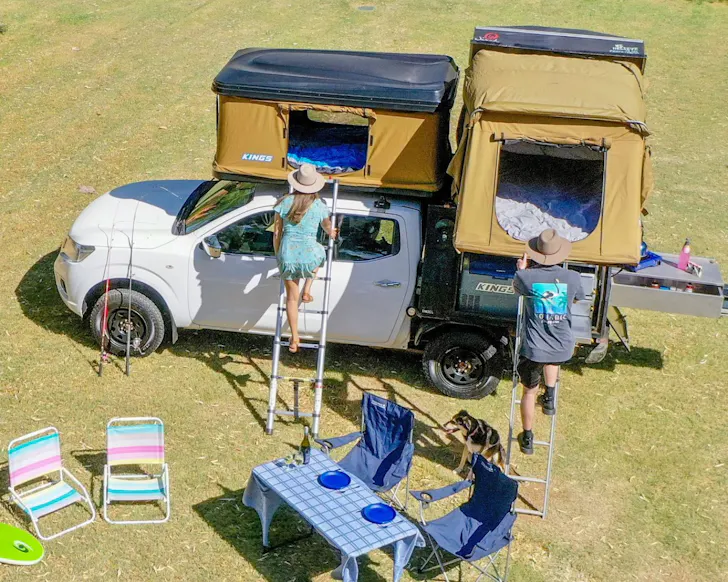 A view of the setup at Nimble Nomad best family campervan hire Perth WA