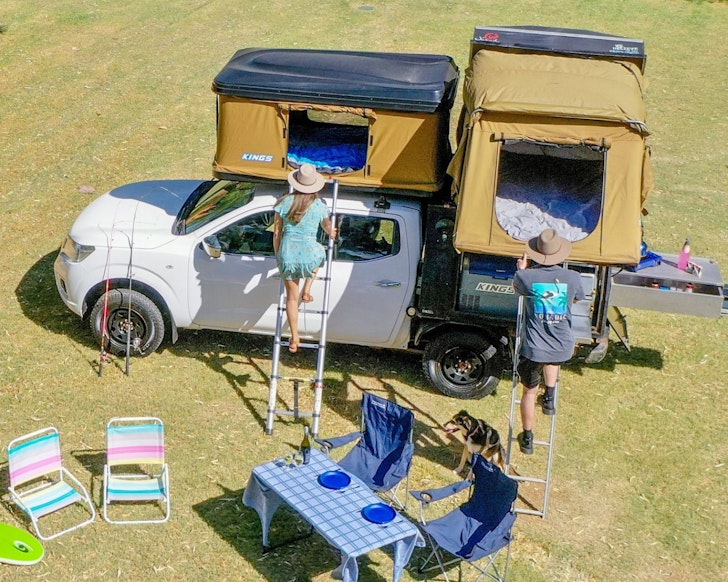 A view of the setup at Nimble Nomad best family campervan hire Perth WA