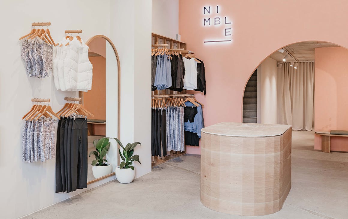 pastel pink interior of nimble