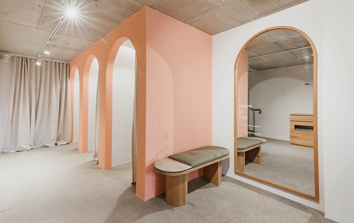 the change rooms in the store