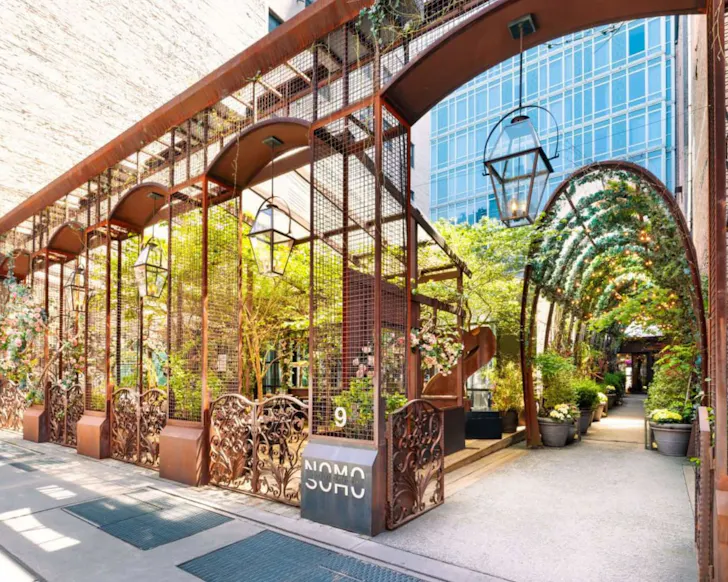 The entrance to NoMo SoHo best hotels Soho New York