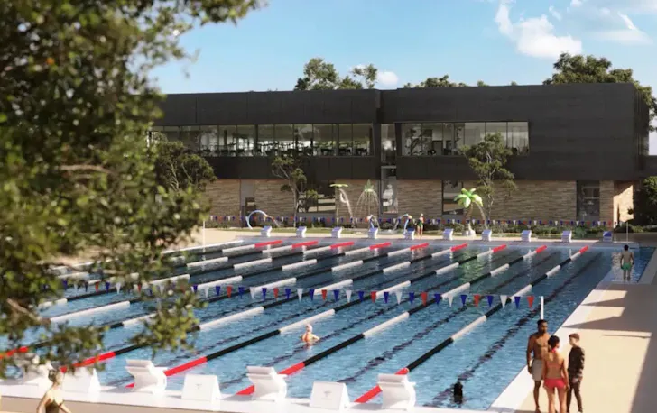 A large outdoor pool.