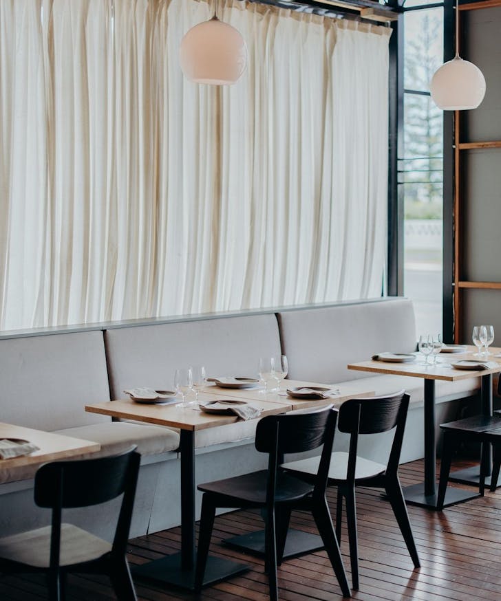 the interior of a wine bar