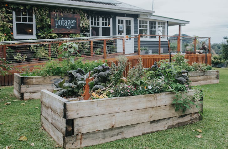 a garden bed at potager