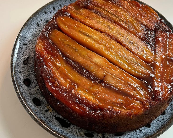 Plate of banana cake